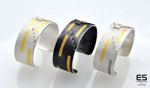 3 Bracelets Tetris ES Jewelry Keum Boo y Plaqué