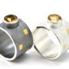 Tetris Collection 2 rings Ag Au 8 mm Citrine right ES Jewelry Keum Boo y Plaqué
