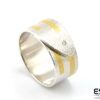 Tetris collection ring Ag Au diamond overlapped right ES Jewelry Keum Boo y Plaqué