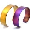 Titanium 2 Bracelets diamond file golden and violett left ES Jewelry web Titanio - Joyería contemporánea artesanal