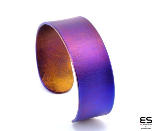 Titanium Bracelet 20 mm diamond violet Right ES Jewelry web Titanio - Joyería contemporánea artesanal
