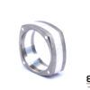 Wedding ring square Ti Ag 3 layers for him right 1 web Titanio - Joyería contemporánea artesanal