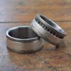 Wedding rings titanium Black Diamonds Titanio - Joyería contemporánea artesanal